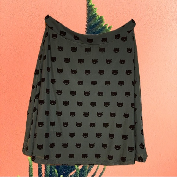 Sugarhill Boutique Dresses & Skirts - Sugarhill Boutique 🐱 Cat Face Print Skater Skirt - Sz 6